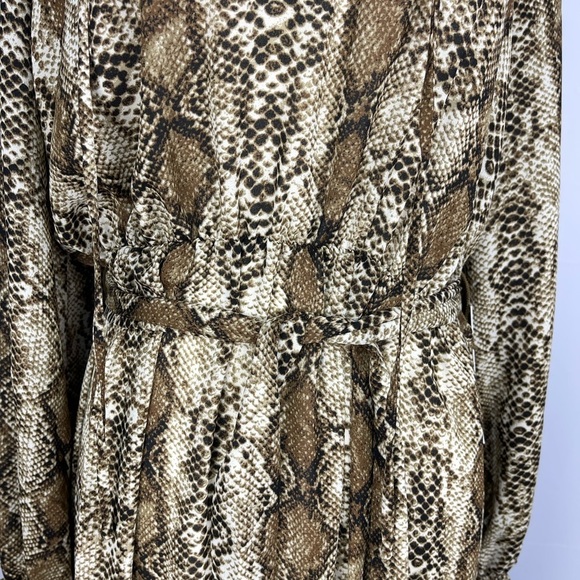 Emma & Michele gorgeous boho snakeskin print long sleeve dress women’s size M - Picture 9 of 17